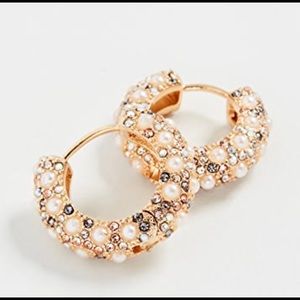 BaubleBar biscay imitation pearl huggie hoops